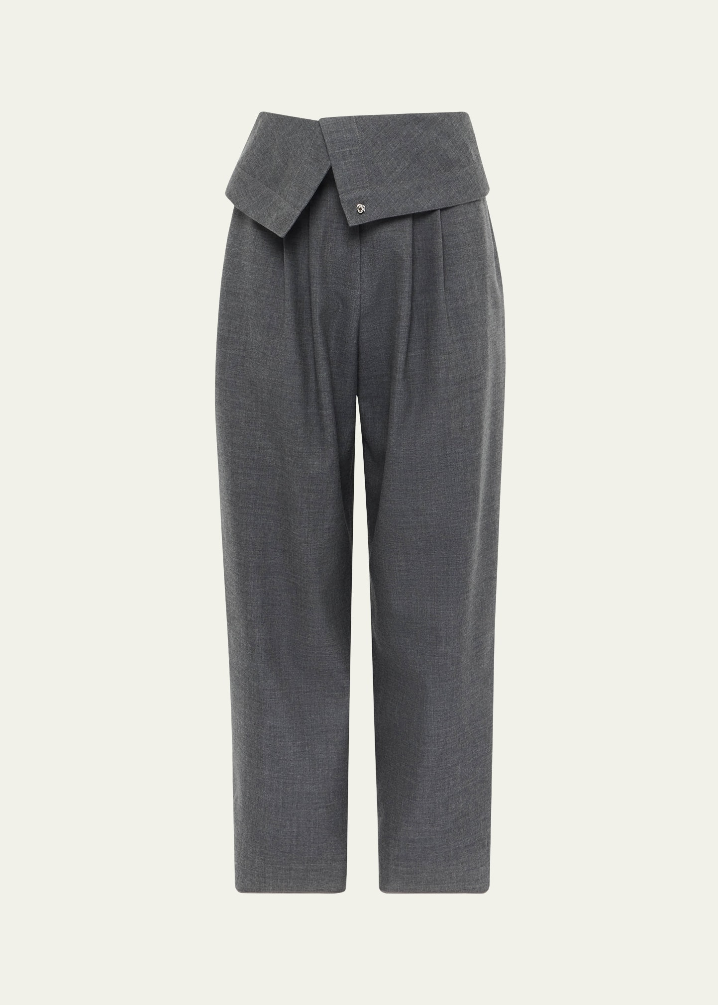 Fold Over Wool Trousers - 1