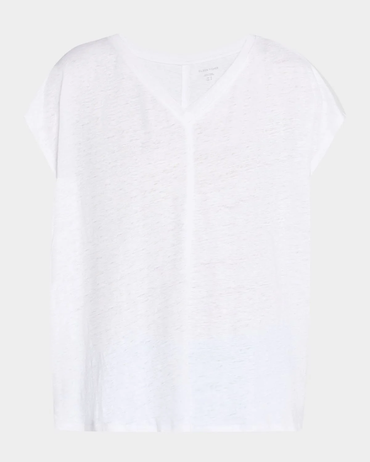 Boxy V-Neck Organic Linen Tee - 1