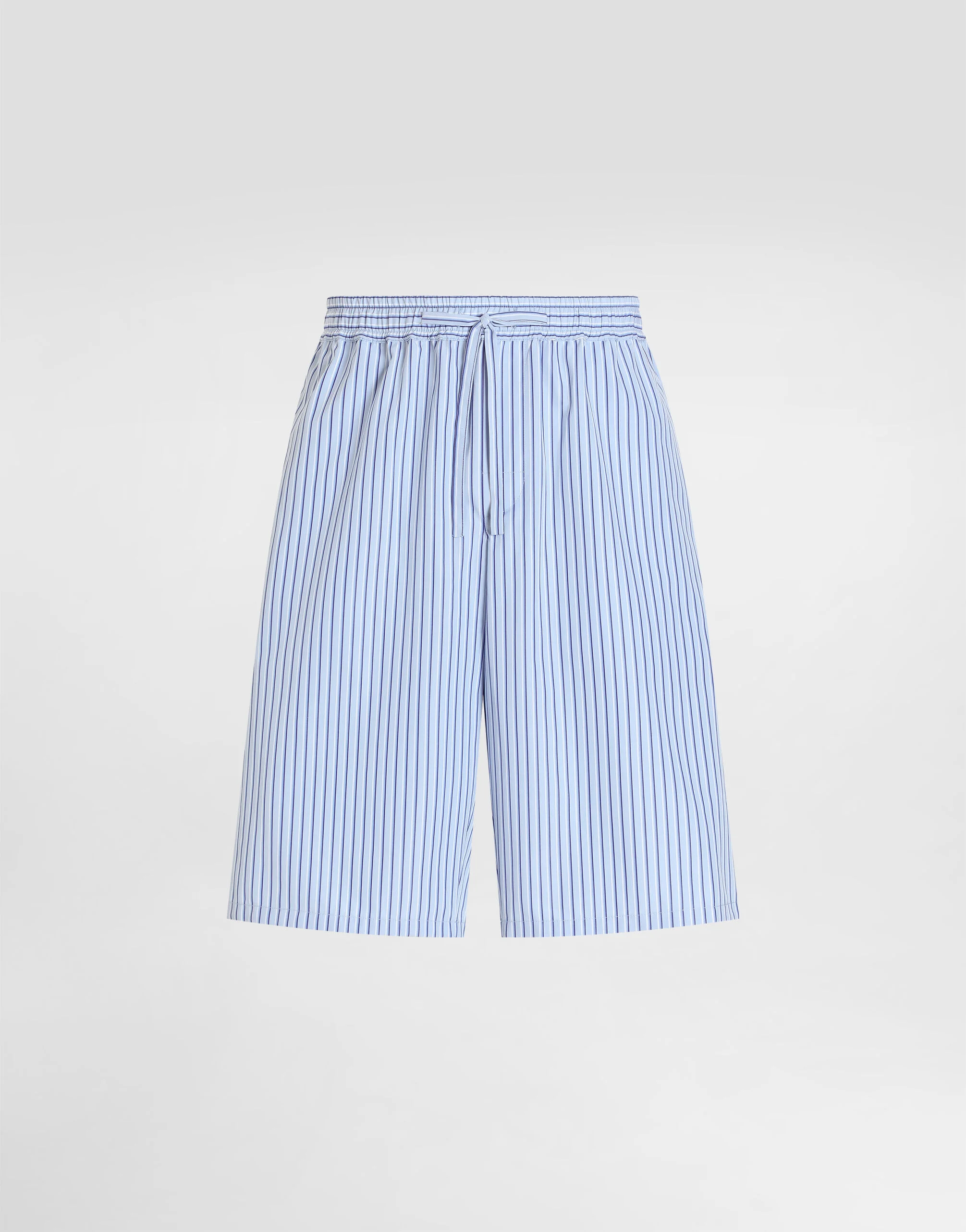 Striped poplin bermuda shorts - 1