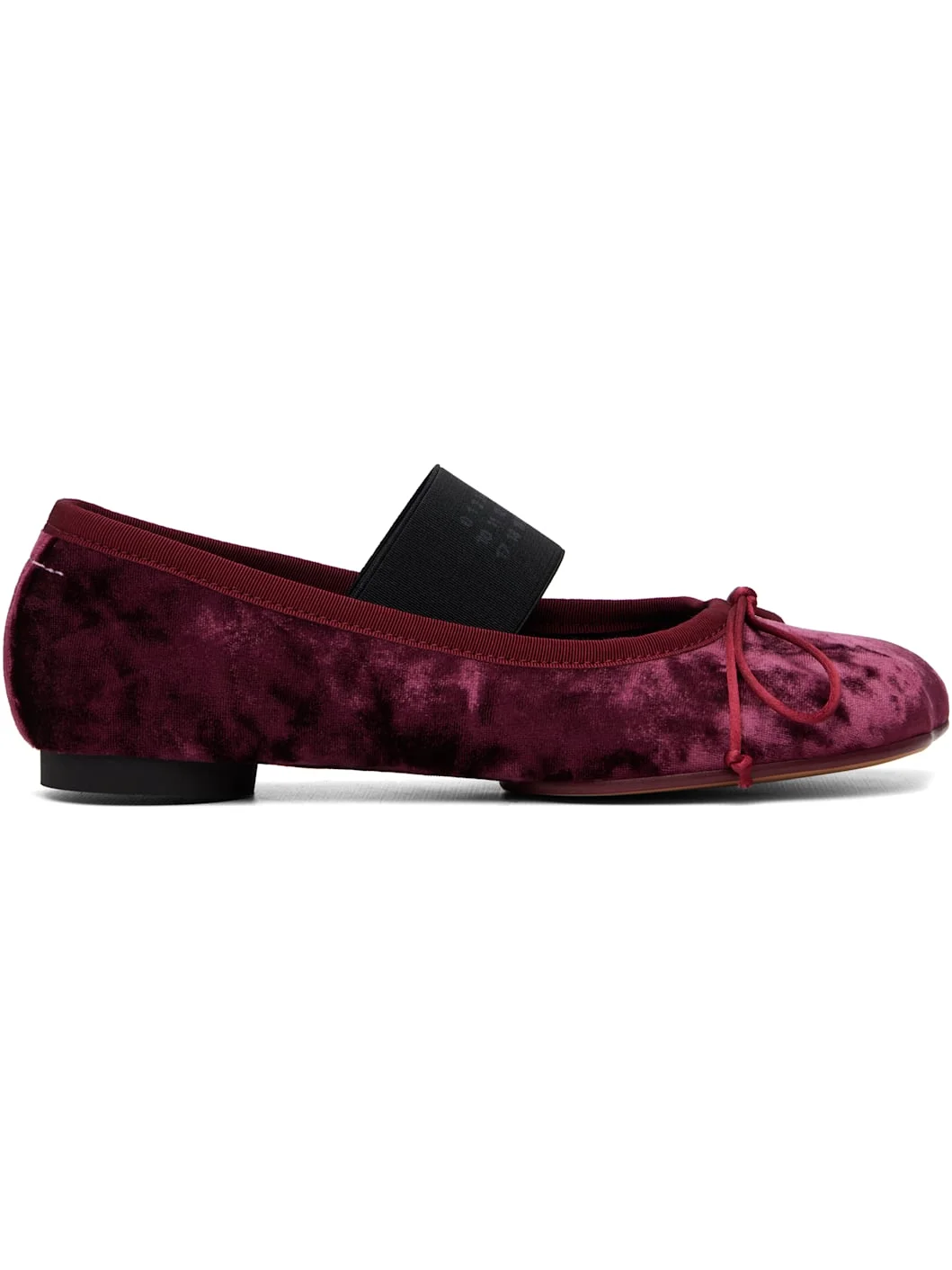 Burgundy Velvet Ballerina Flats - 1