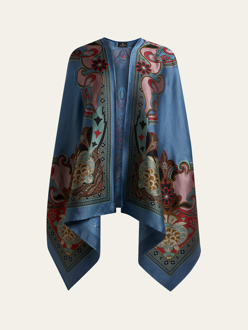 Printed Silk-Blend Cape 1