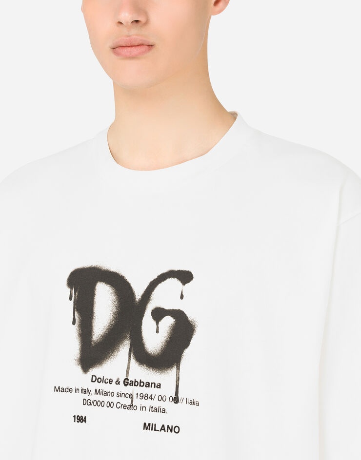 Cotton T-shirt with D&G print - 4