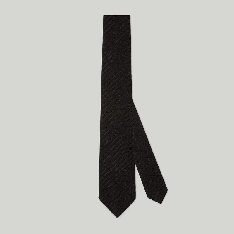 Interlocking G silk crêpe tie 1