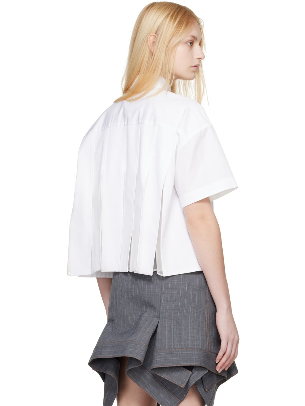 White Spread Collar Shirt - 3