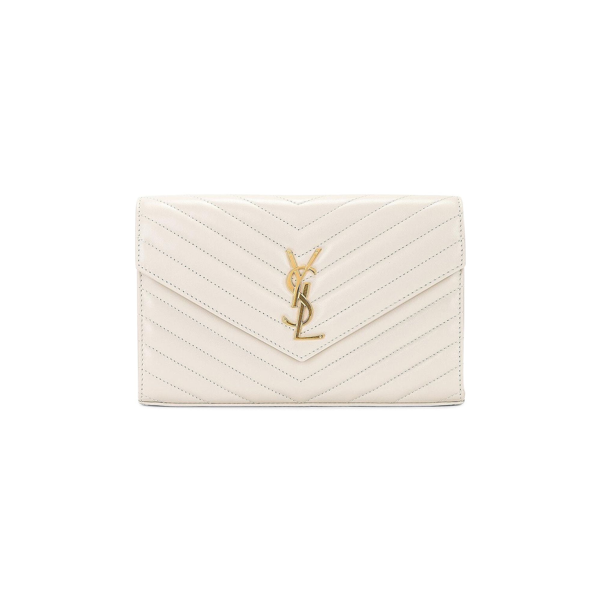 Saint Laurent Cassandre Chain Wallet 'Blanc Vintage' - 1