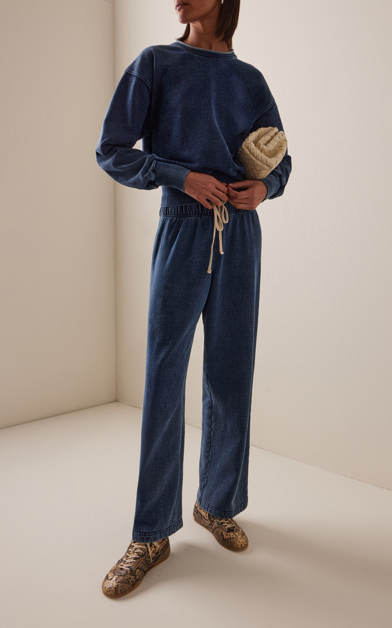 LES TIEN Exclusive Eazy Classic Cotton Pants blue outlook