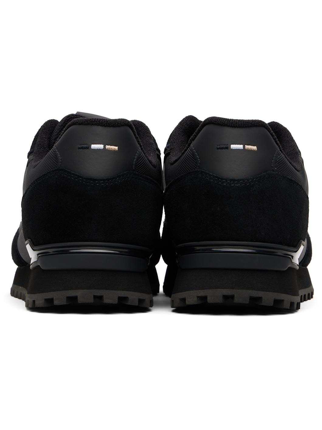 Black Logo Faux-Suede Sneakers - 2