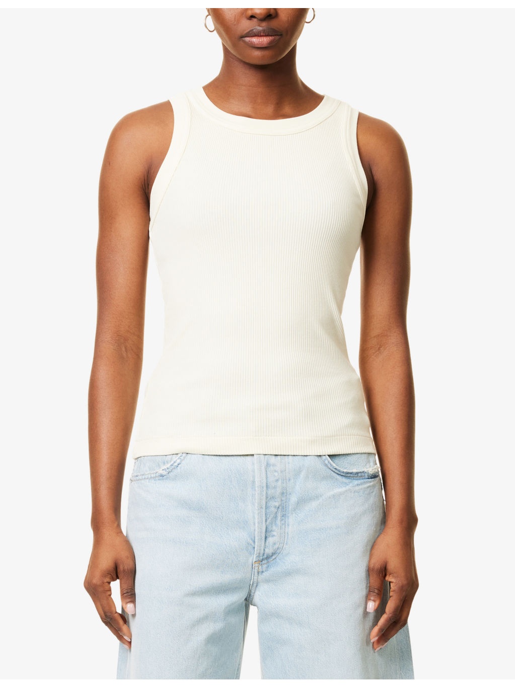 Isabel sleeveless organic-cotton blend top - 3