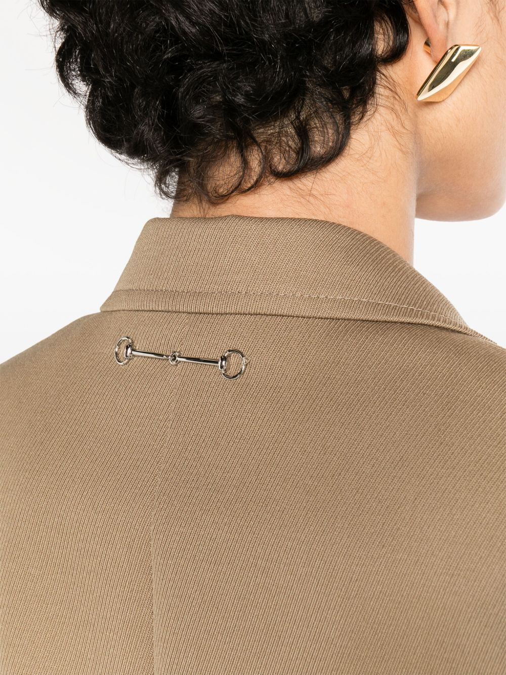 single-breasted Horsebit-detail wool blazer - 5