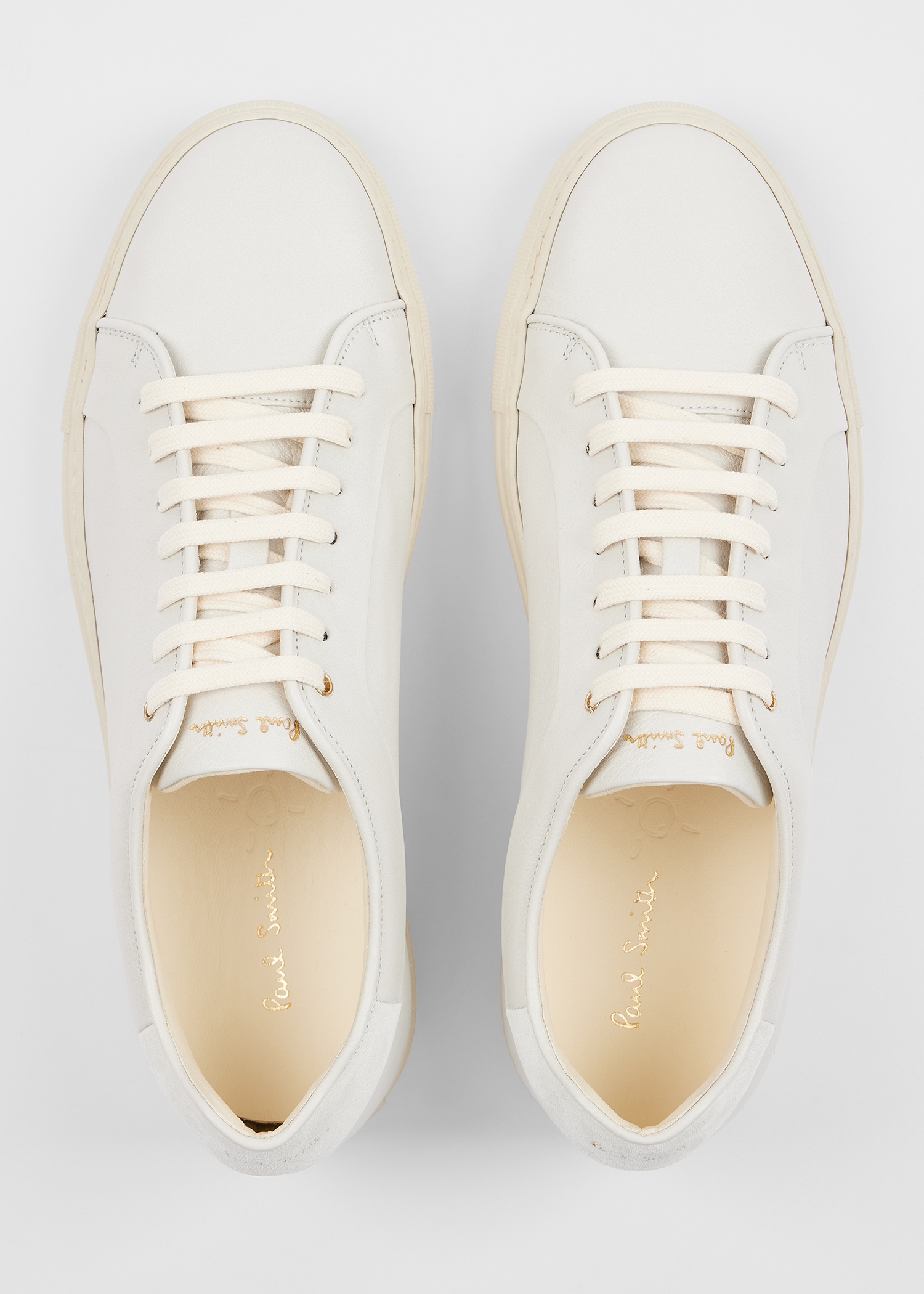 Cream White Leather 'Basso' Sneakers - 3