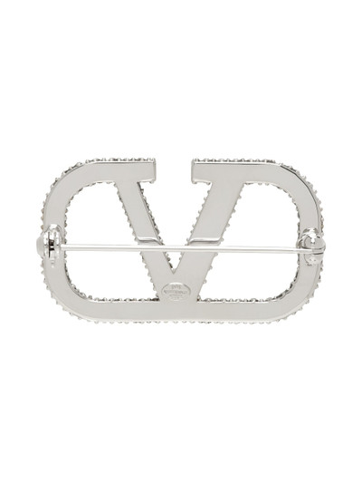 Valentino Silver VLogo Signature Brooch outlook