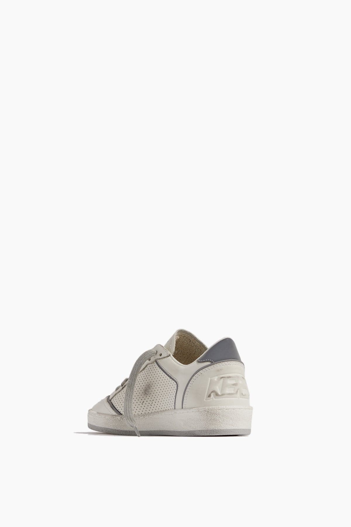 Ball Star Sneaker in White/Silver - 2