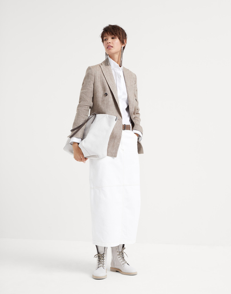 Cotton poplin shirt with shiny cuffs 5