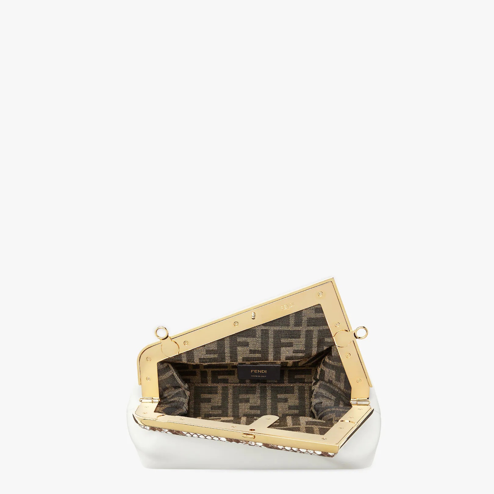 White leather bag with exotic details - 4