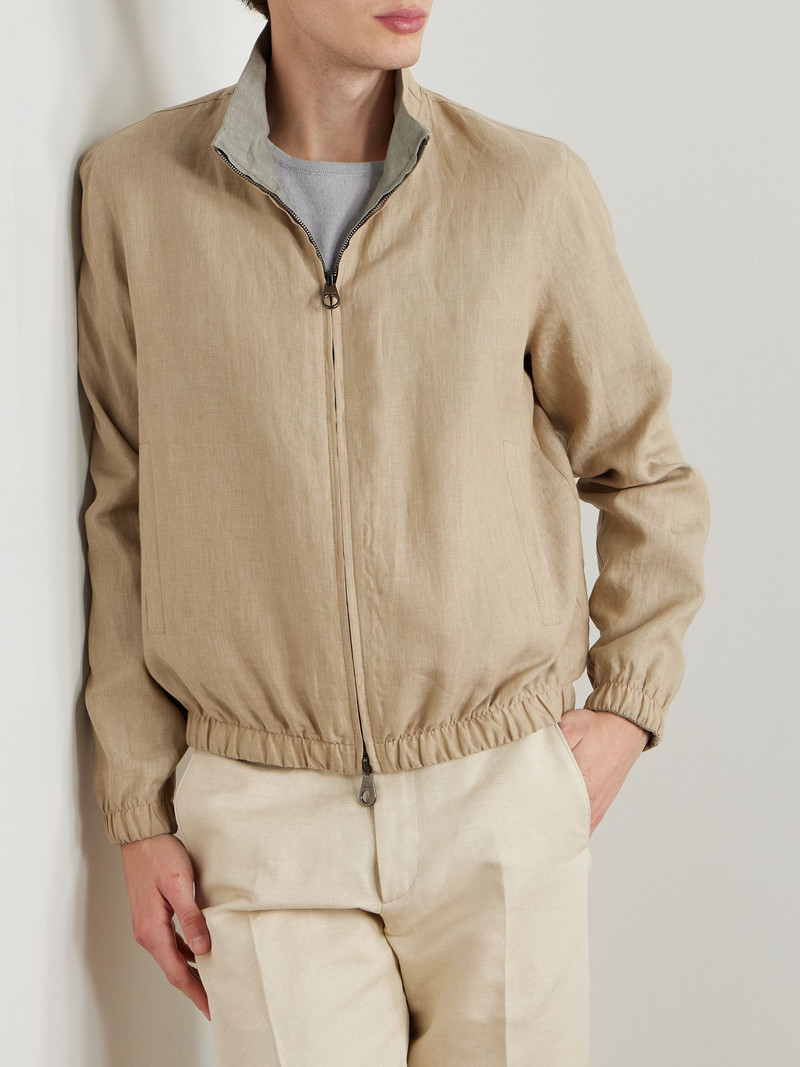 Reversible Linen Bomber Jacket Light gray 6