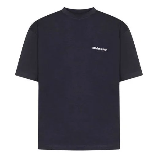 Balenciaga BB Corporate T-shirt Medium Fit 'Navy' 612966TJV873967 - 1