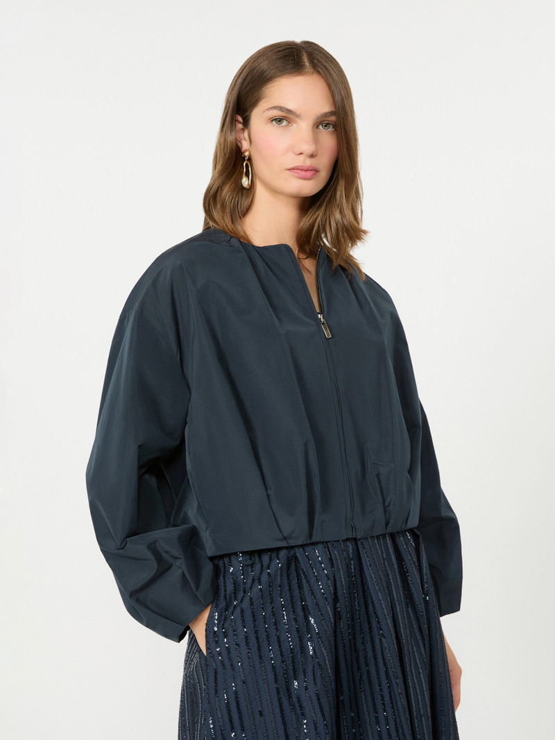 BUTTERFLY Short taffeta jacket - NAVY 5