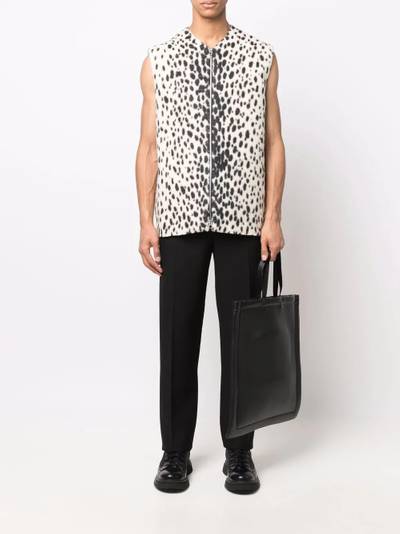 Jil Sander leopard-print zip-up gilet outlook