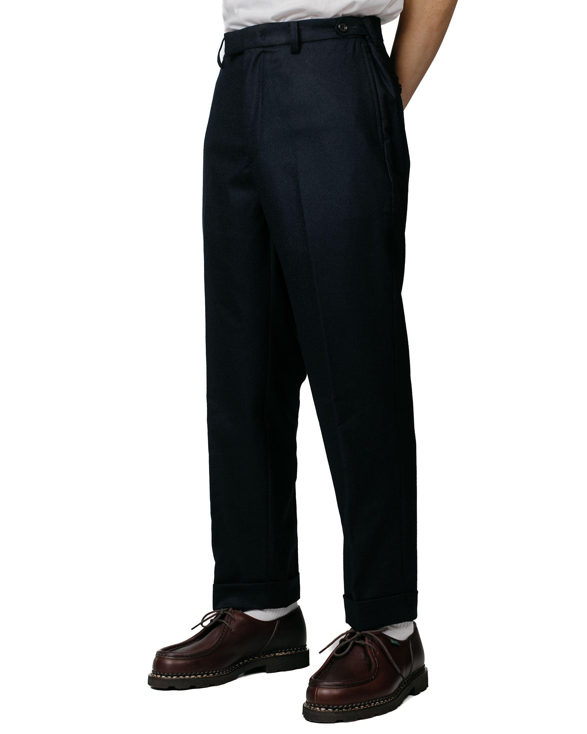 Ivy Trousers Ankle-Cut Flannel Navy - 2