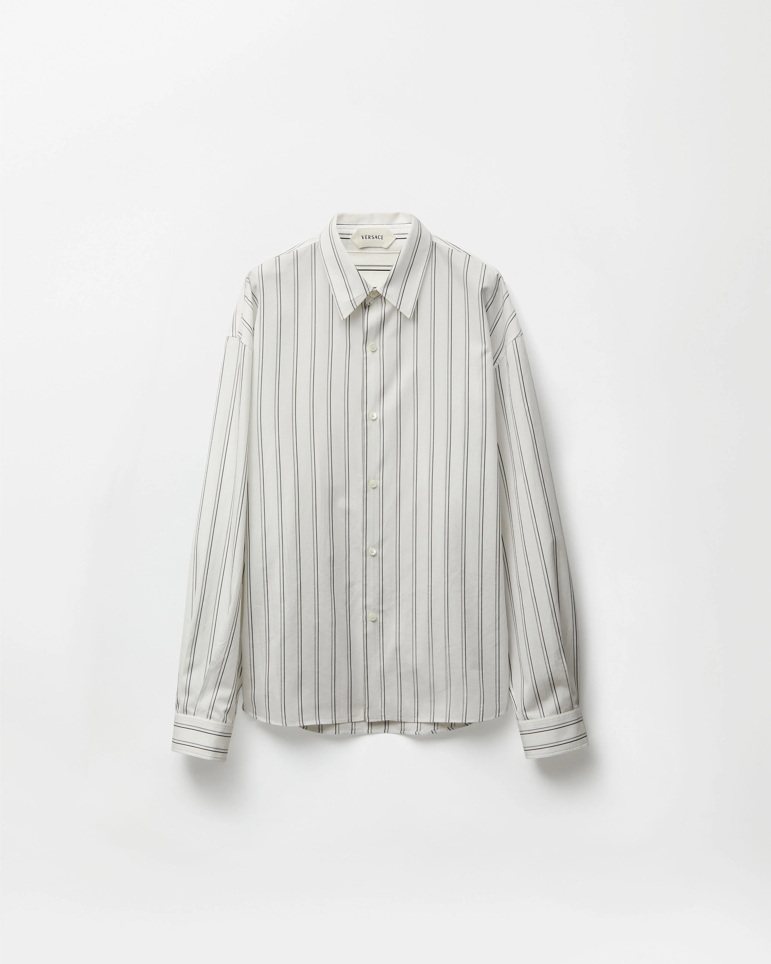 Striped Cotton-Poplin Loose Shirt - 1