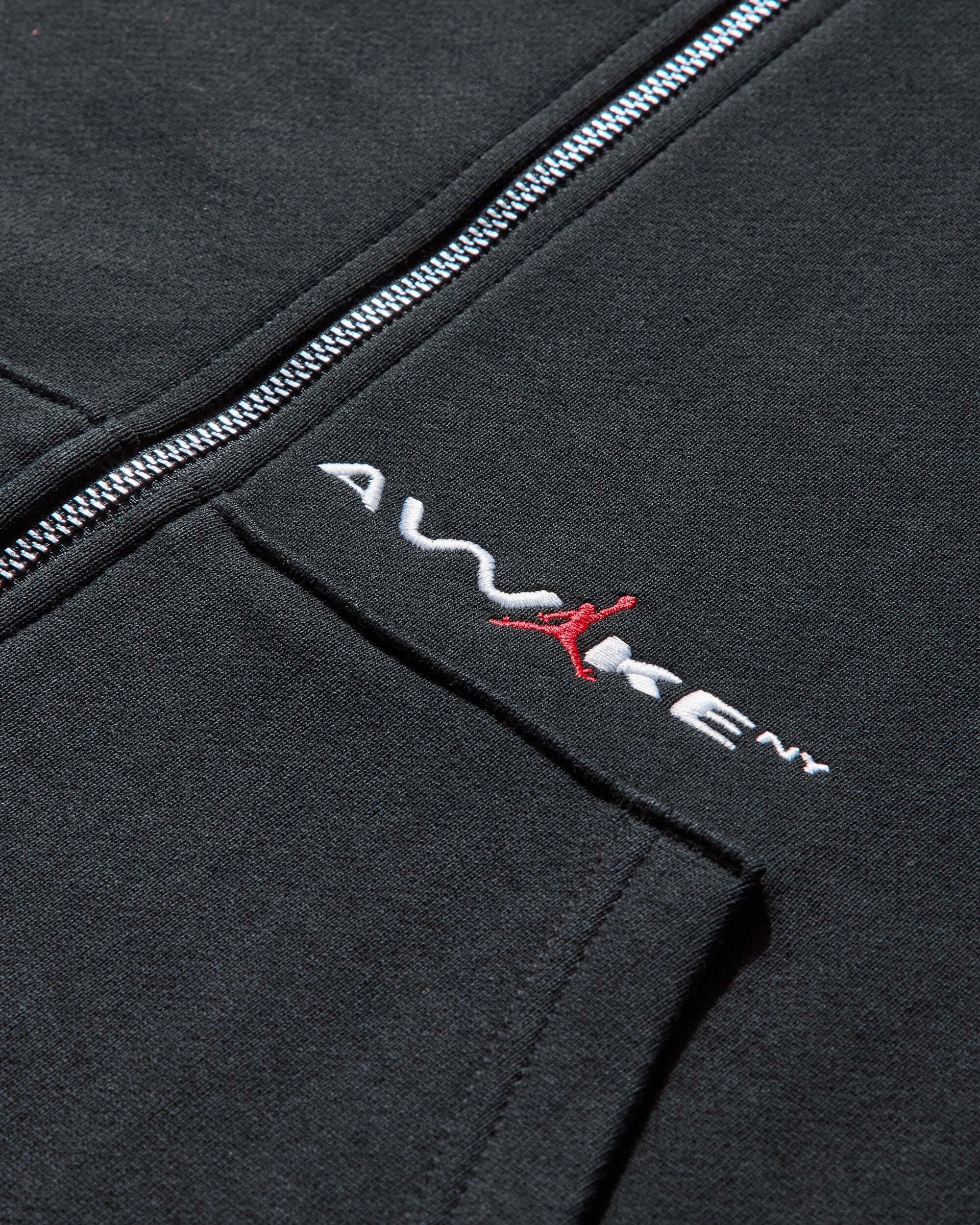 Men's Awake NY Full-Zip Fleece Hoodie Black / University Red - 4