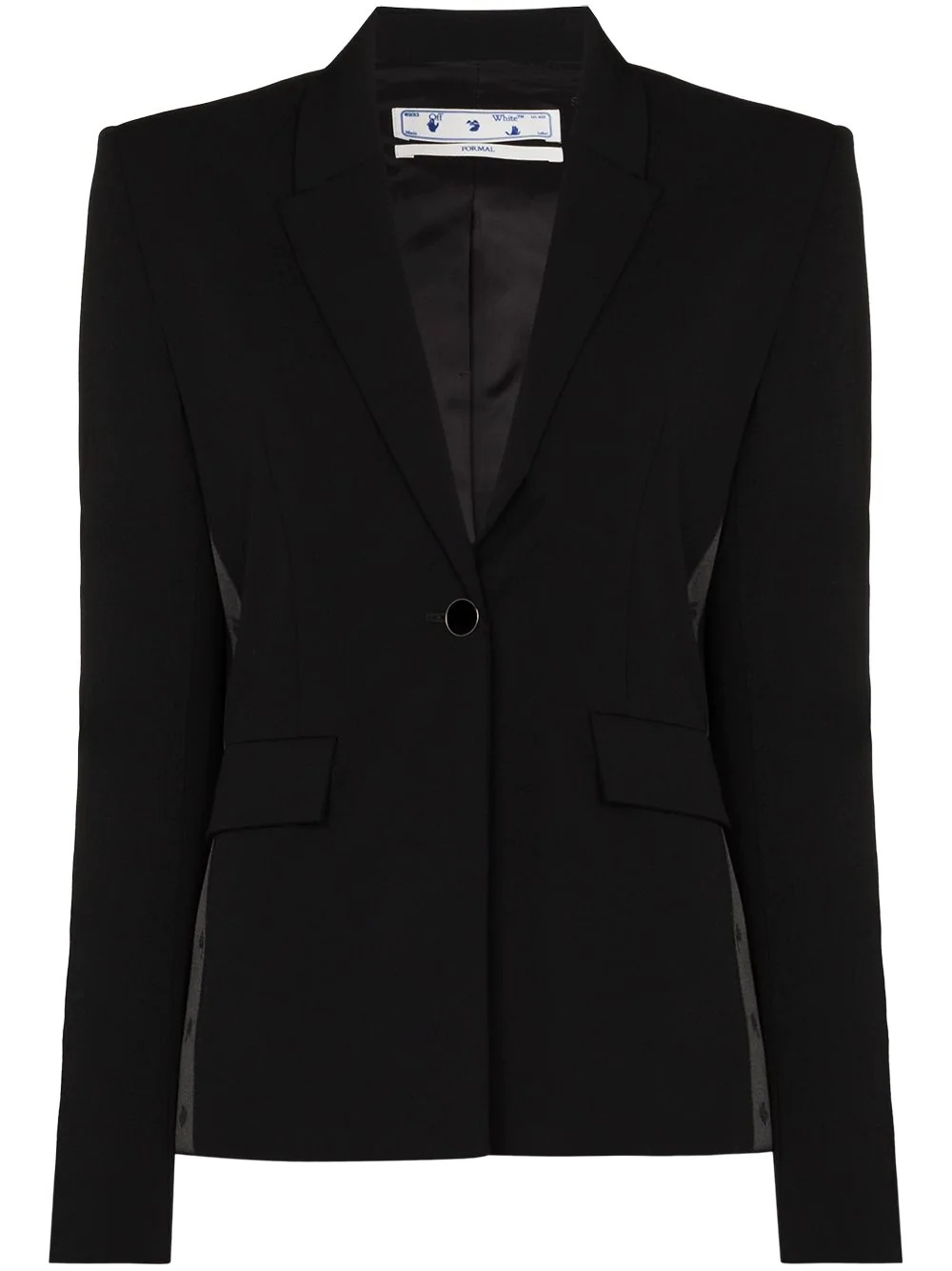 logo side stripe tailored blazer - 1