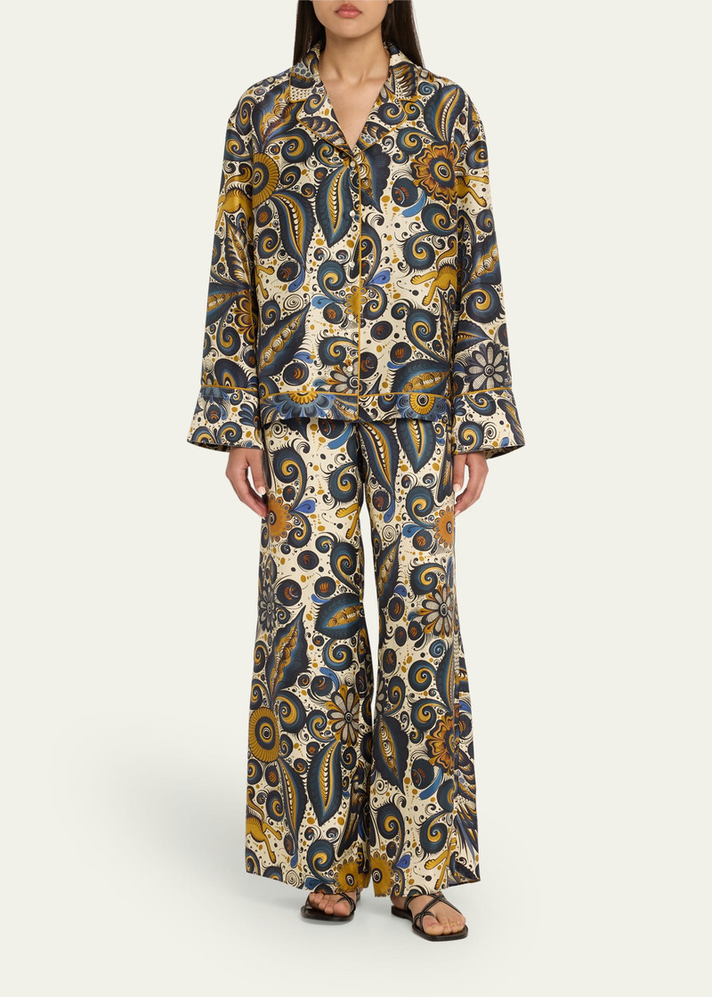 HEIRLOME Alvarez Nogal Silk Pajama Shirt outlook