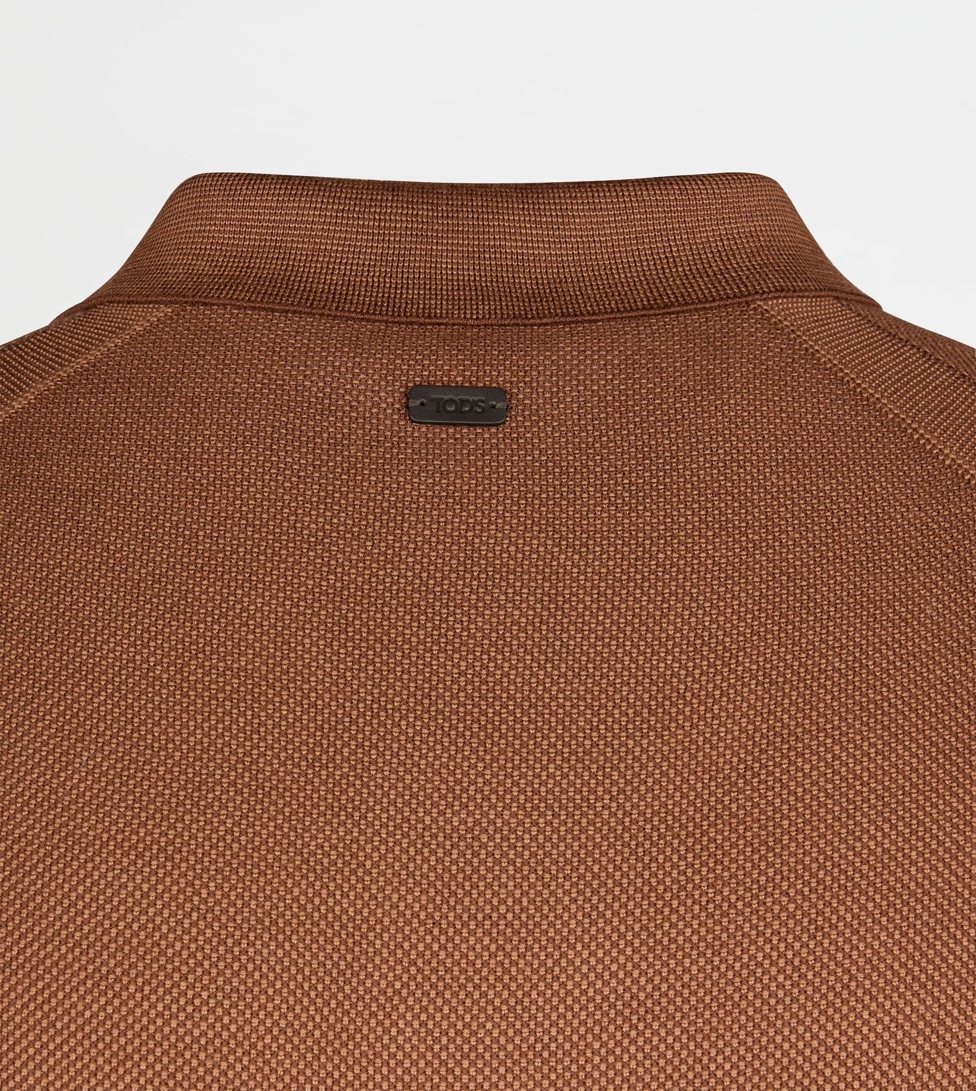POLO SHIRT IN WOOL PIQUET - BROWN - 8