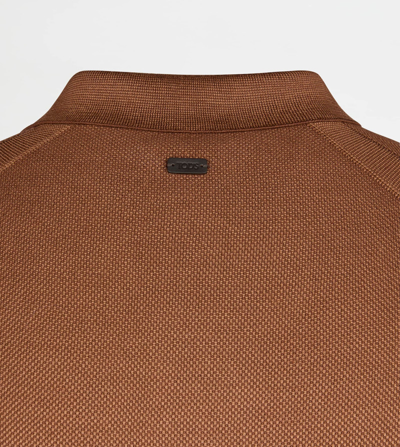 POLO SHIRT IN WOOL PIQUET - BROWN 8
