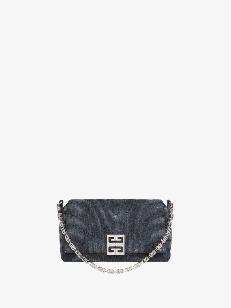 SMALL 4G SOFT BAG IN QUILTED DENIM - 1