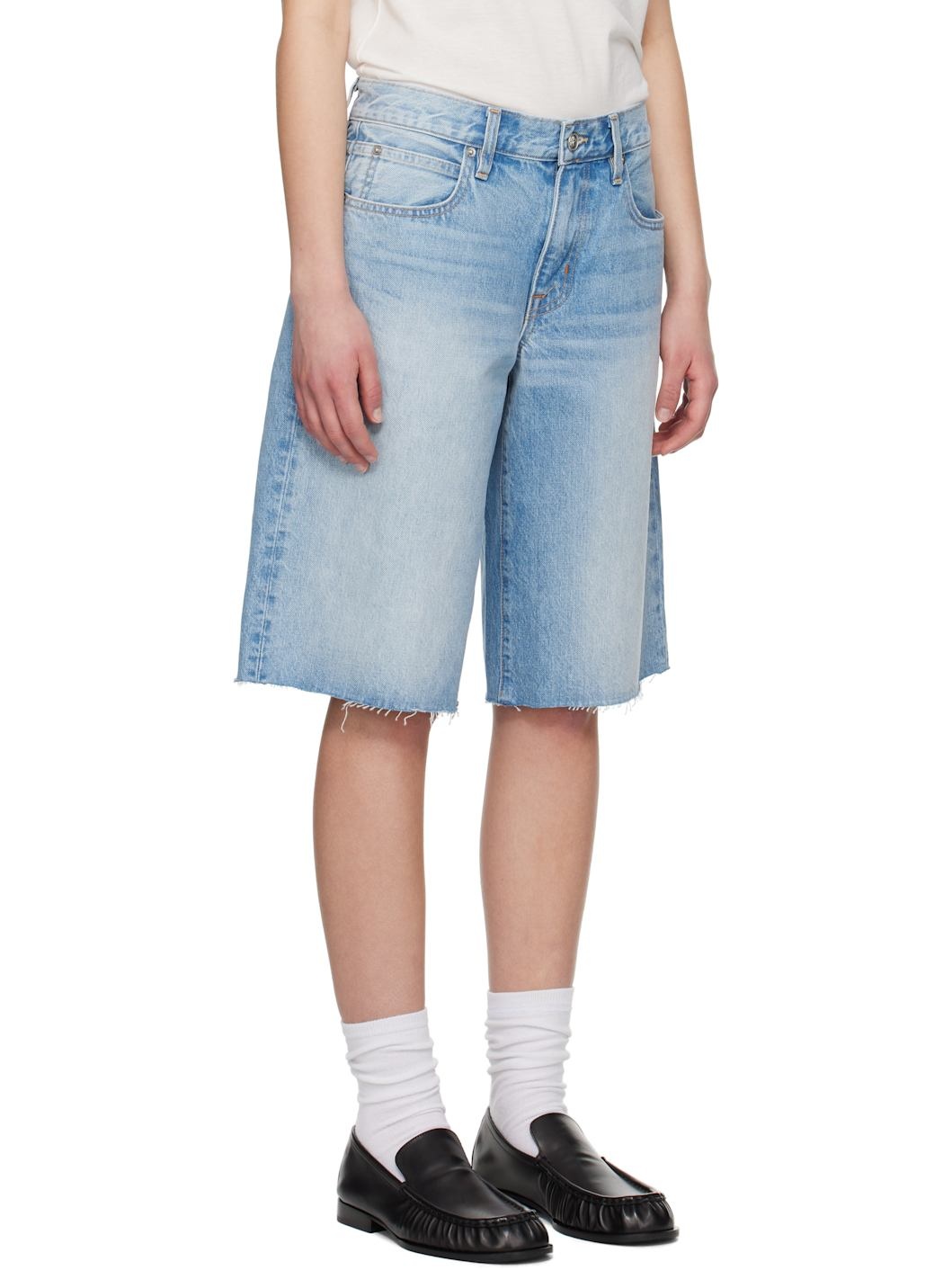 Blue Mica Denim Shorts - 2