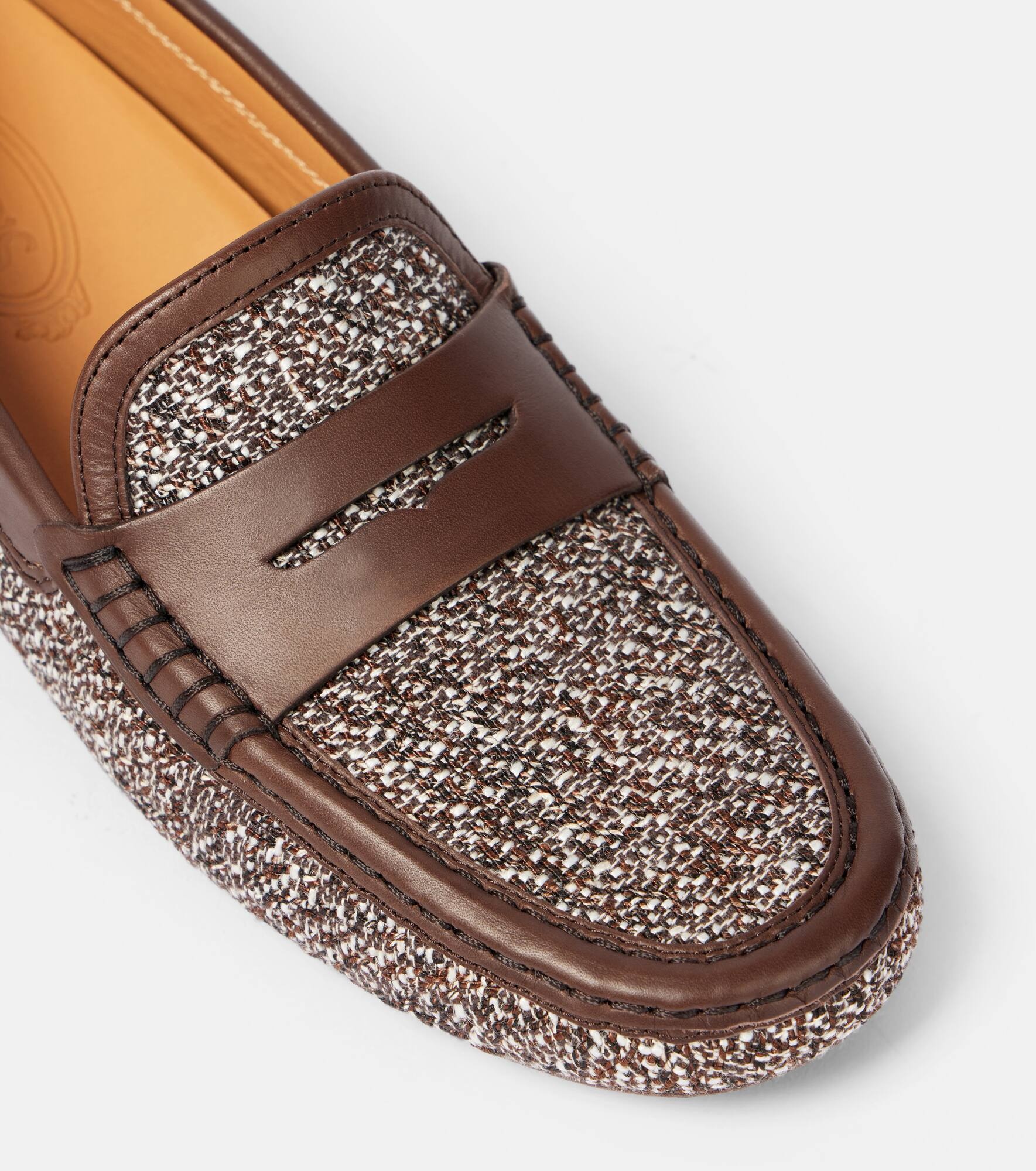 Gommino leather-trimmed tweed driving shoes - 5