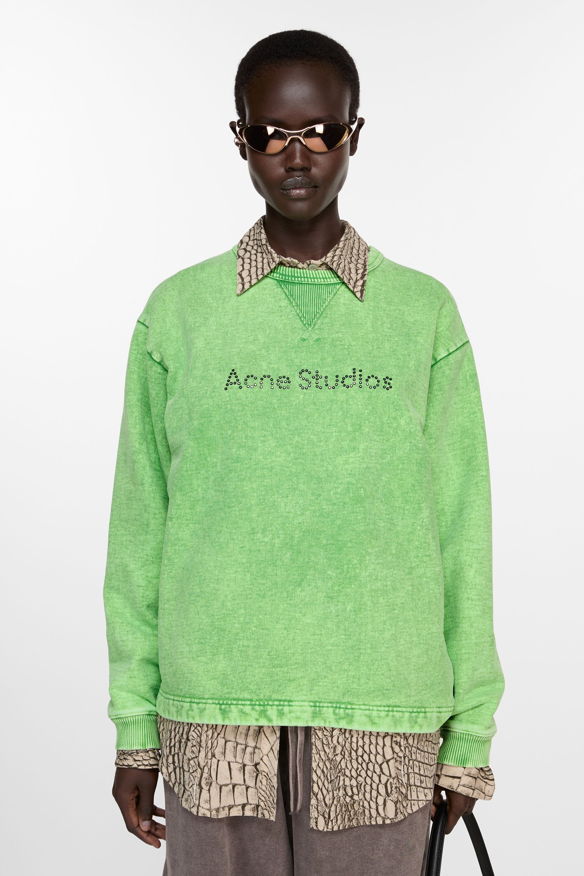 Logo stud sweater - Bright Green - 2