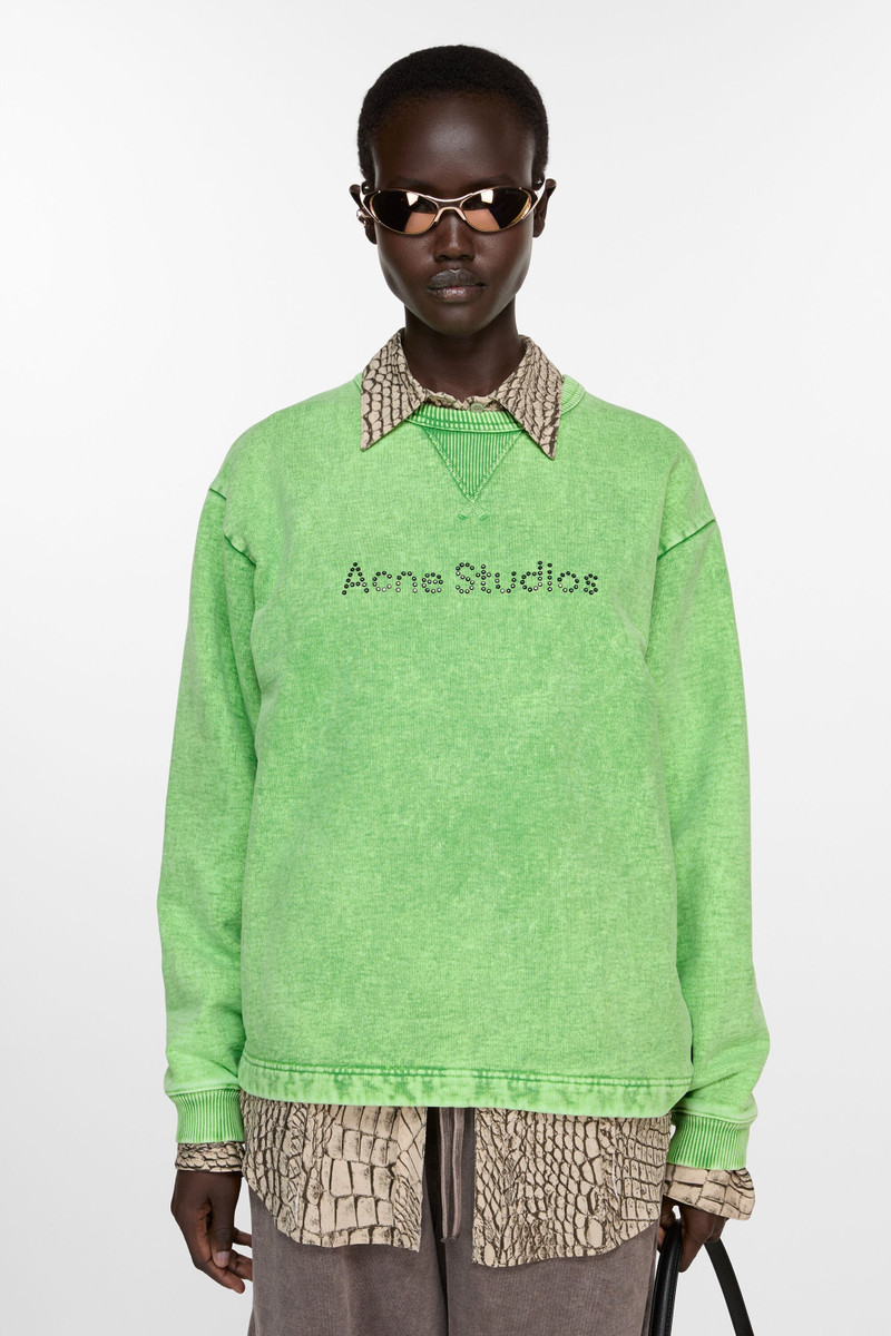 Acne Studios Logo stud sweater - Bright Green outlook