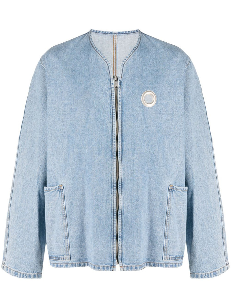 zip-up denim jacket 1