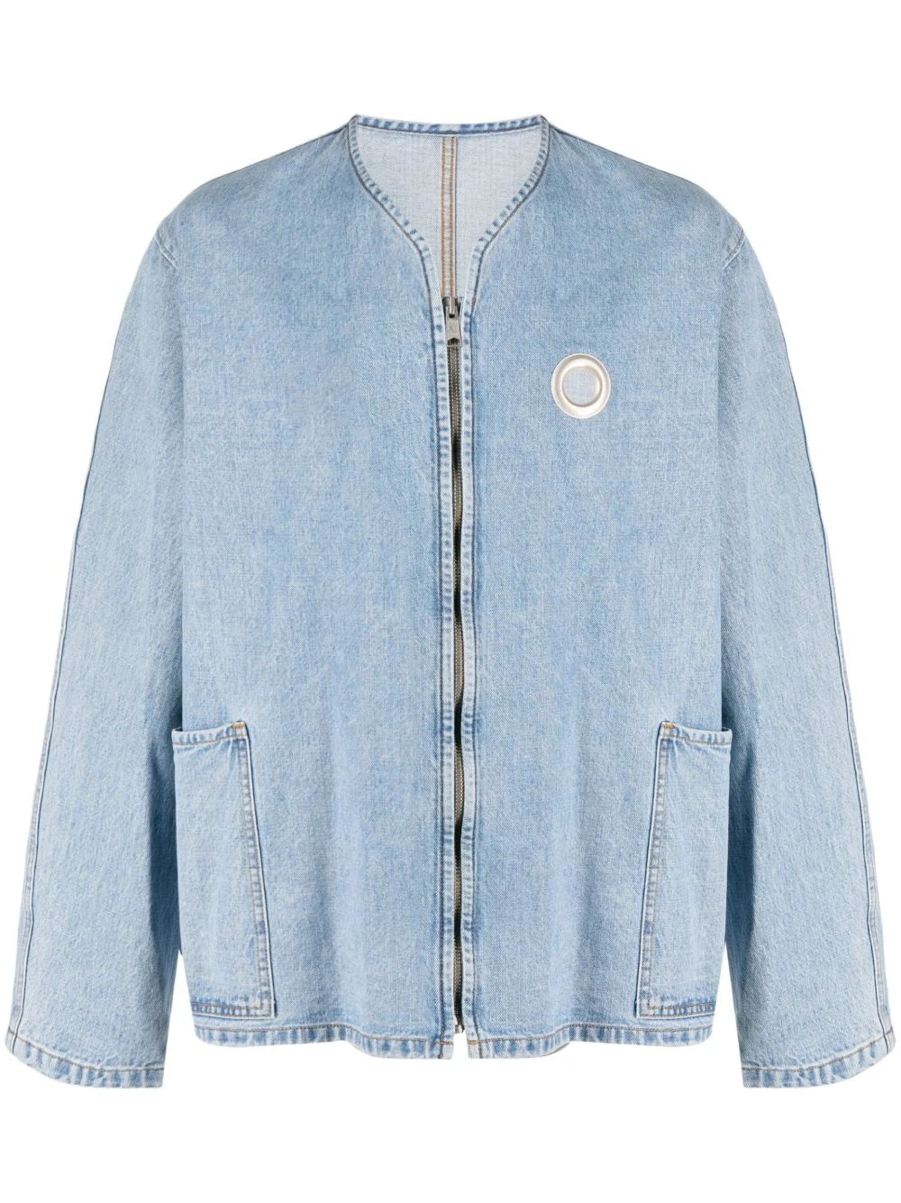 zip-up denim jacket - 1