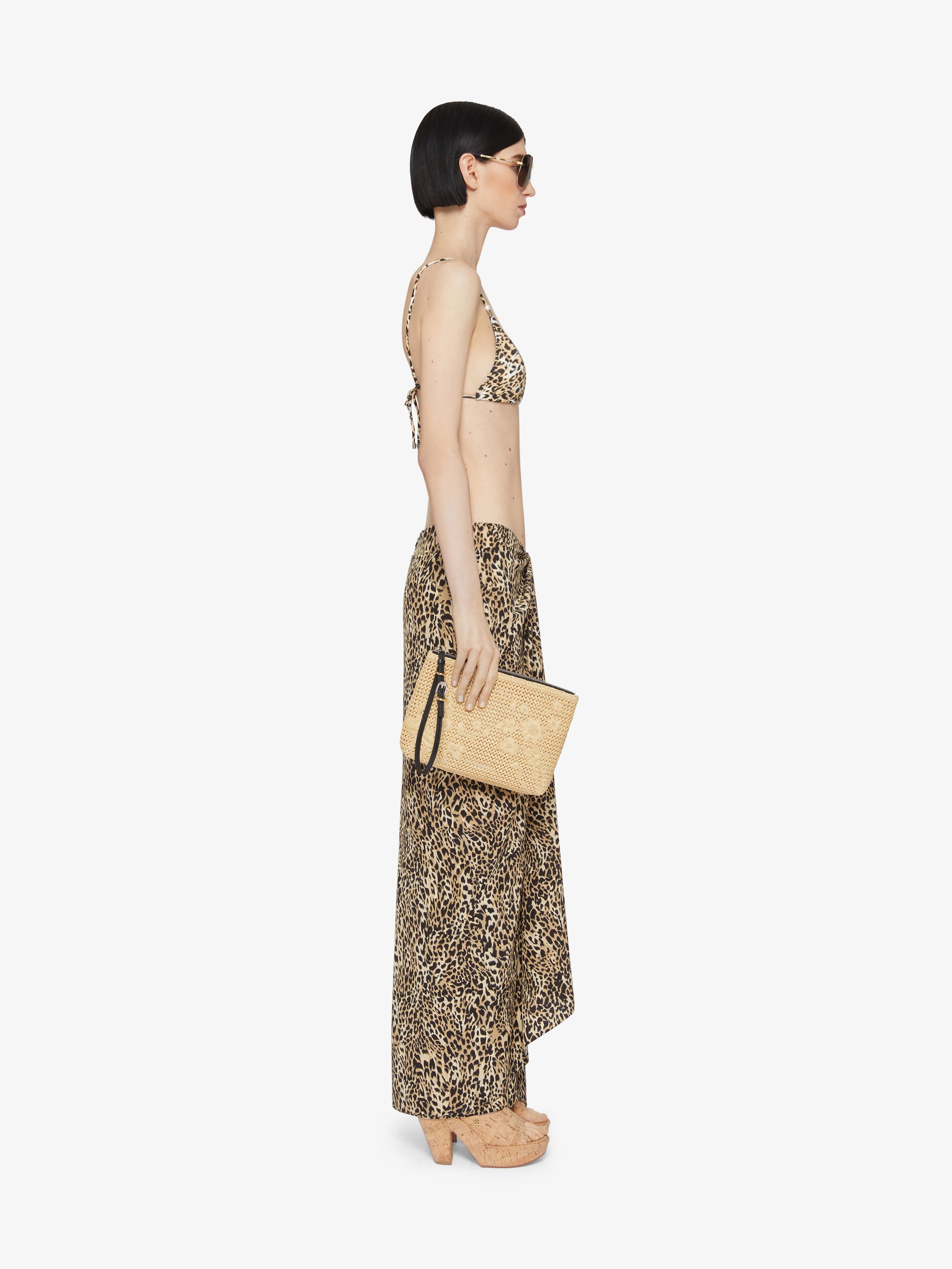PRINTED DRAPED SKIRT IN SILK - 3