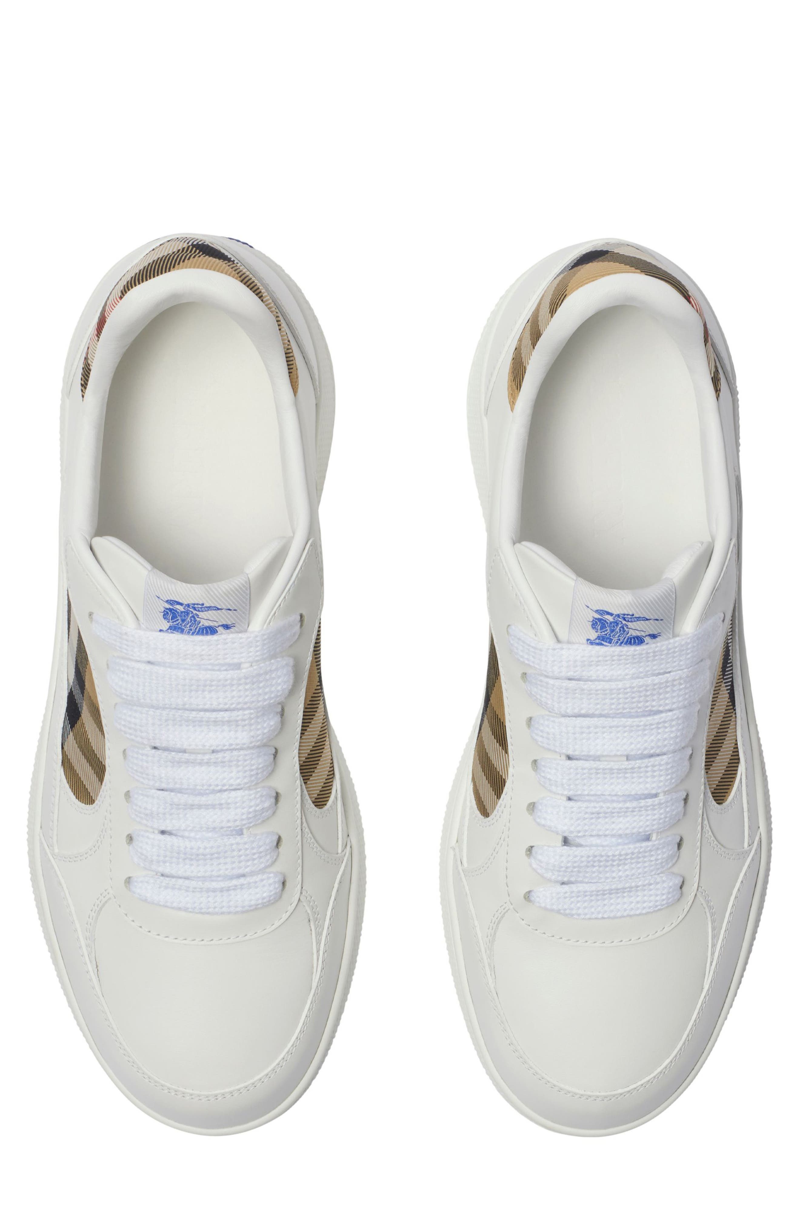 burberry Terrace Check Court Sneaker in White/Sand Ip Chk at Nordstrom - 4