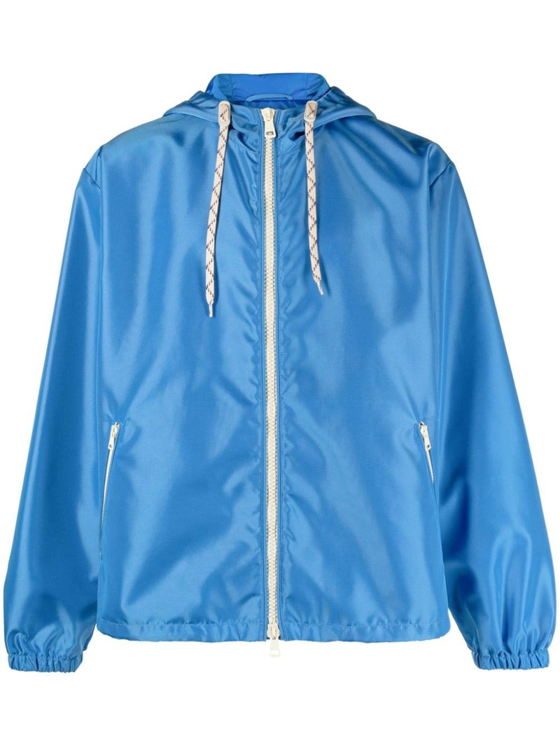 canvas hooded zip-up jacket - 1