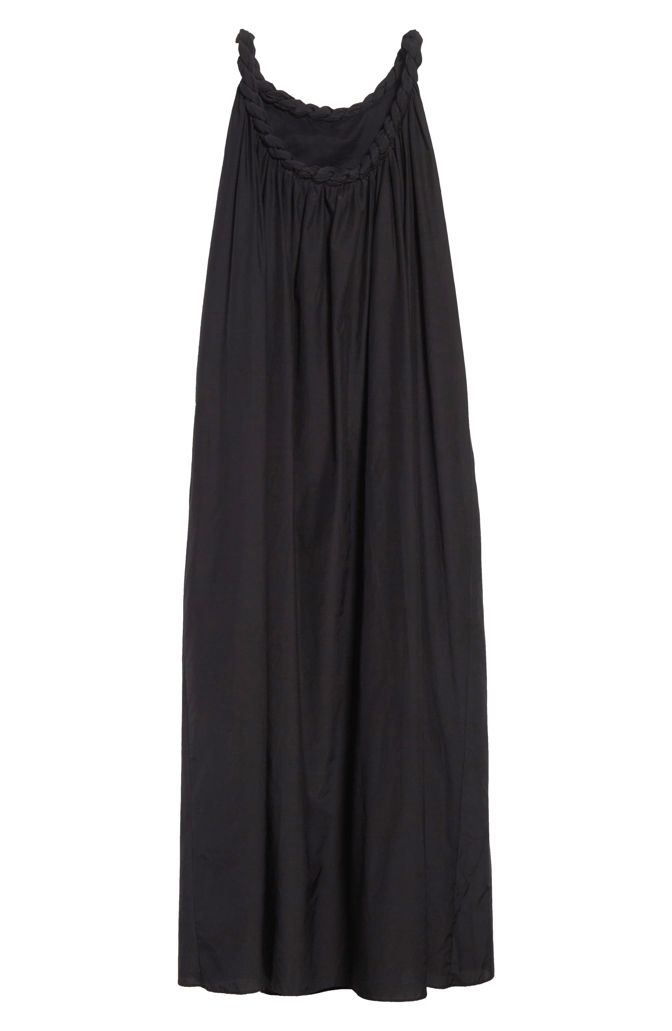 LOULOU DE SAISON Kika Gathered Cotton & Silk Voile Maxi Dress in Black at Nordstrom - 5