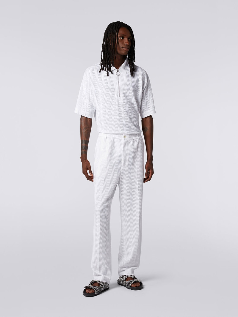 Missoni Classic plain cotton and viscose chevron trousers outlook