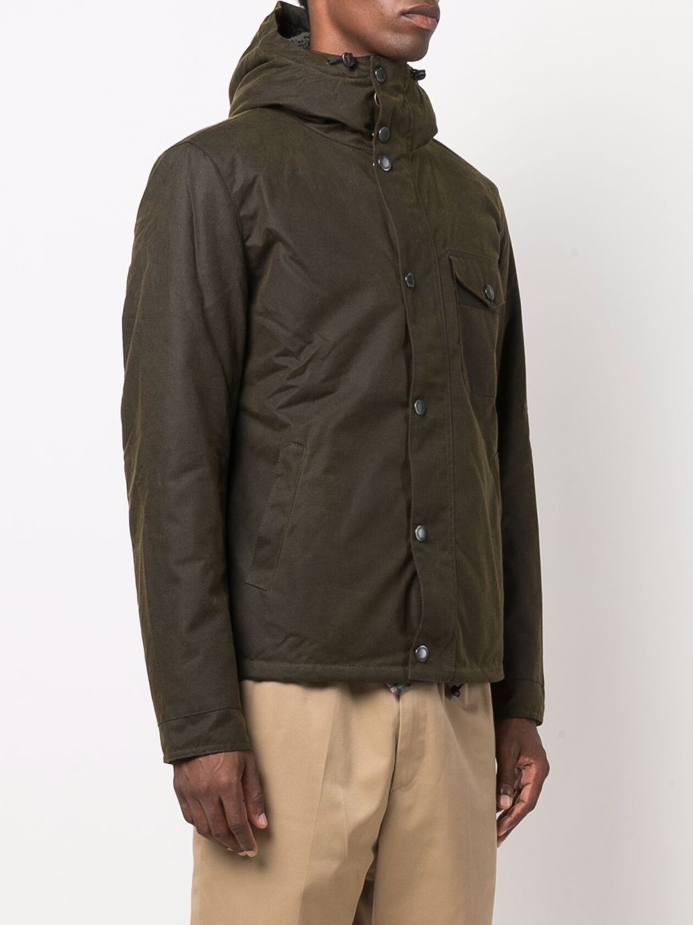 hooded button-down jacket - 3