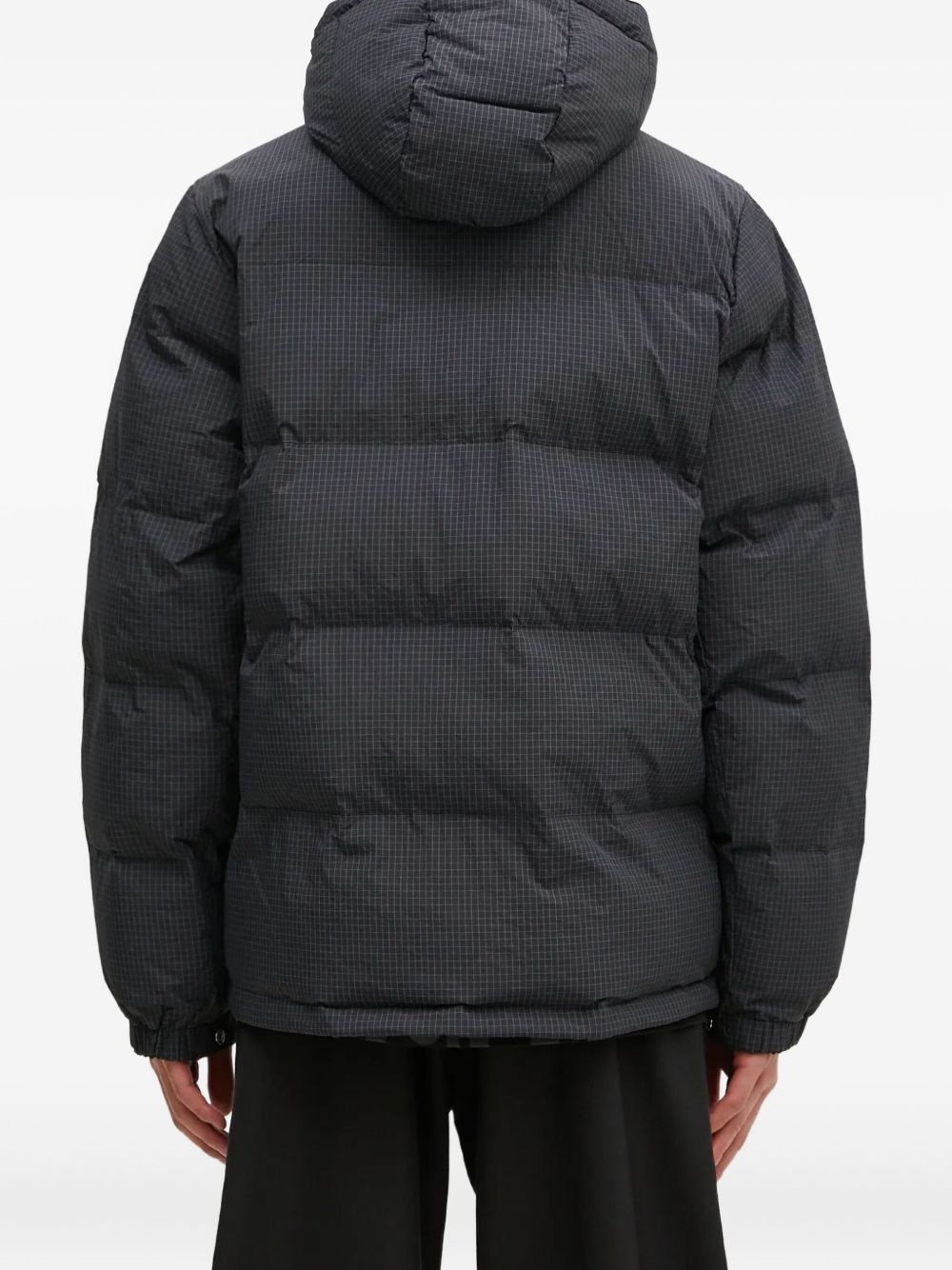 check-pattern hooded jacket - 4