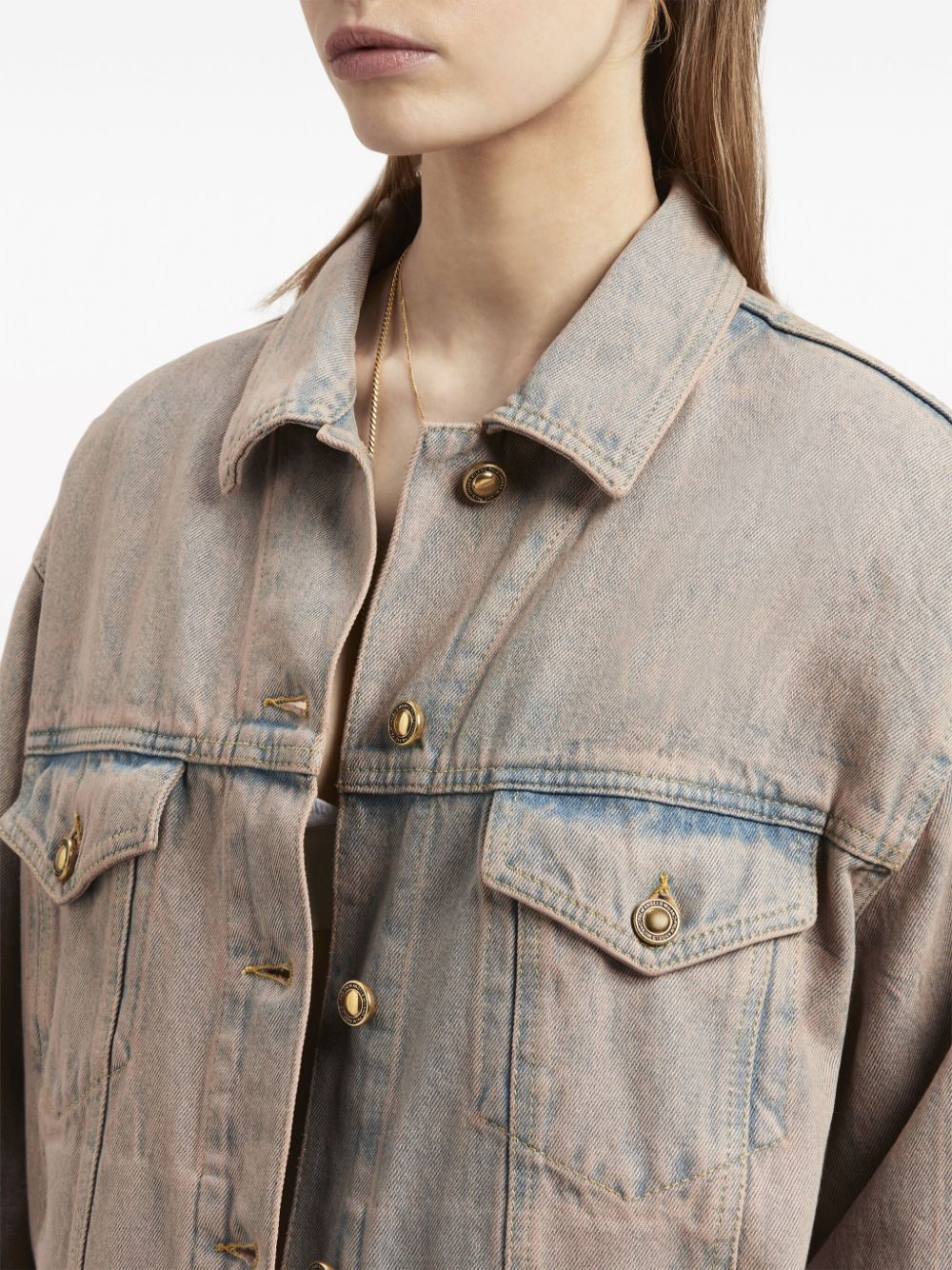overdye-wash denim jacket - 6