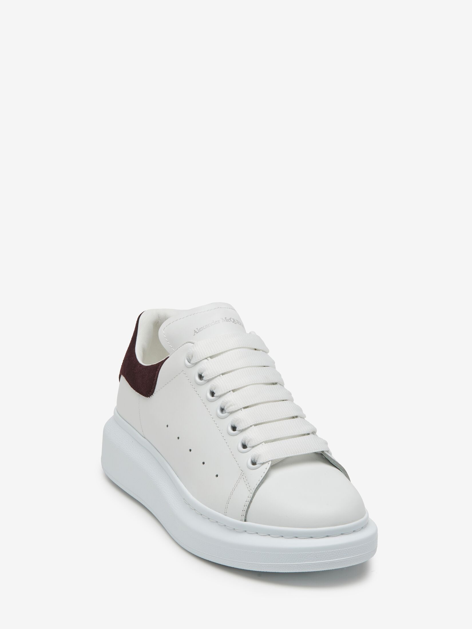 Women's Oversized Sneaker in White/dark Burgundy - 5