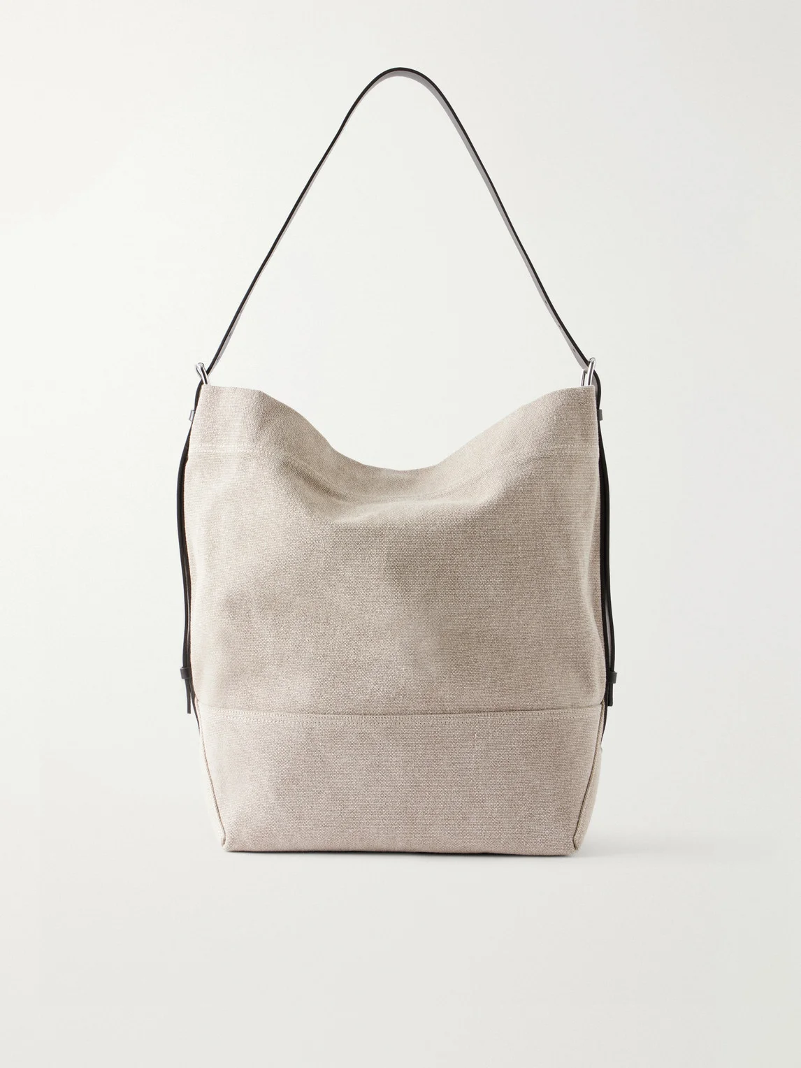 Leather-Trimmed Canvas Tote Bag - 1