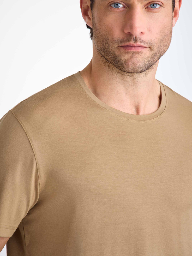 Men's T-Shirt Basel Micro Modal Stretch Camel 5