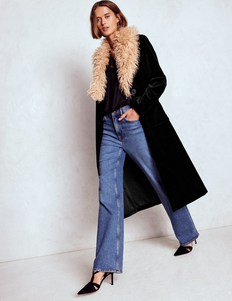 Fur Tipped Coat-Black 5