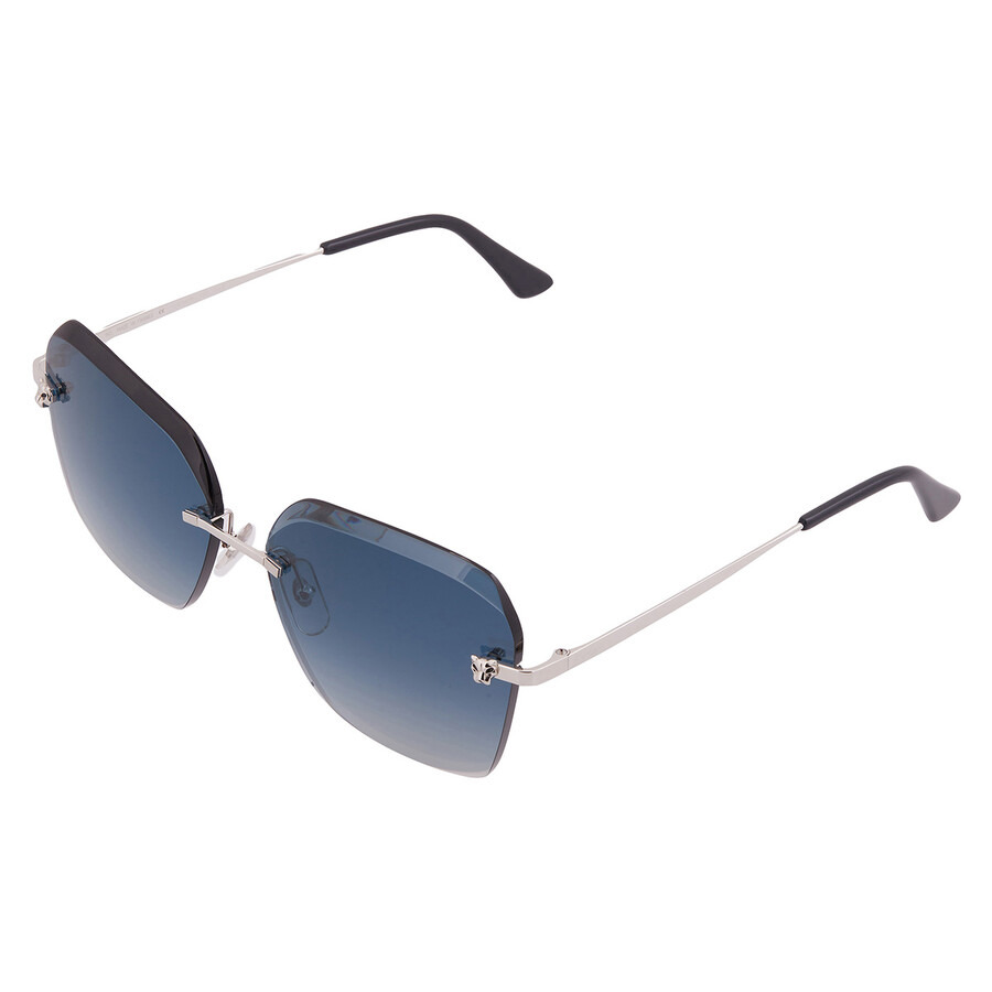 Cartier Panthere de Cartier Blue Gradient Mirror Butterfly Ladies Sunglasses CT0147S 003 61 - 3