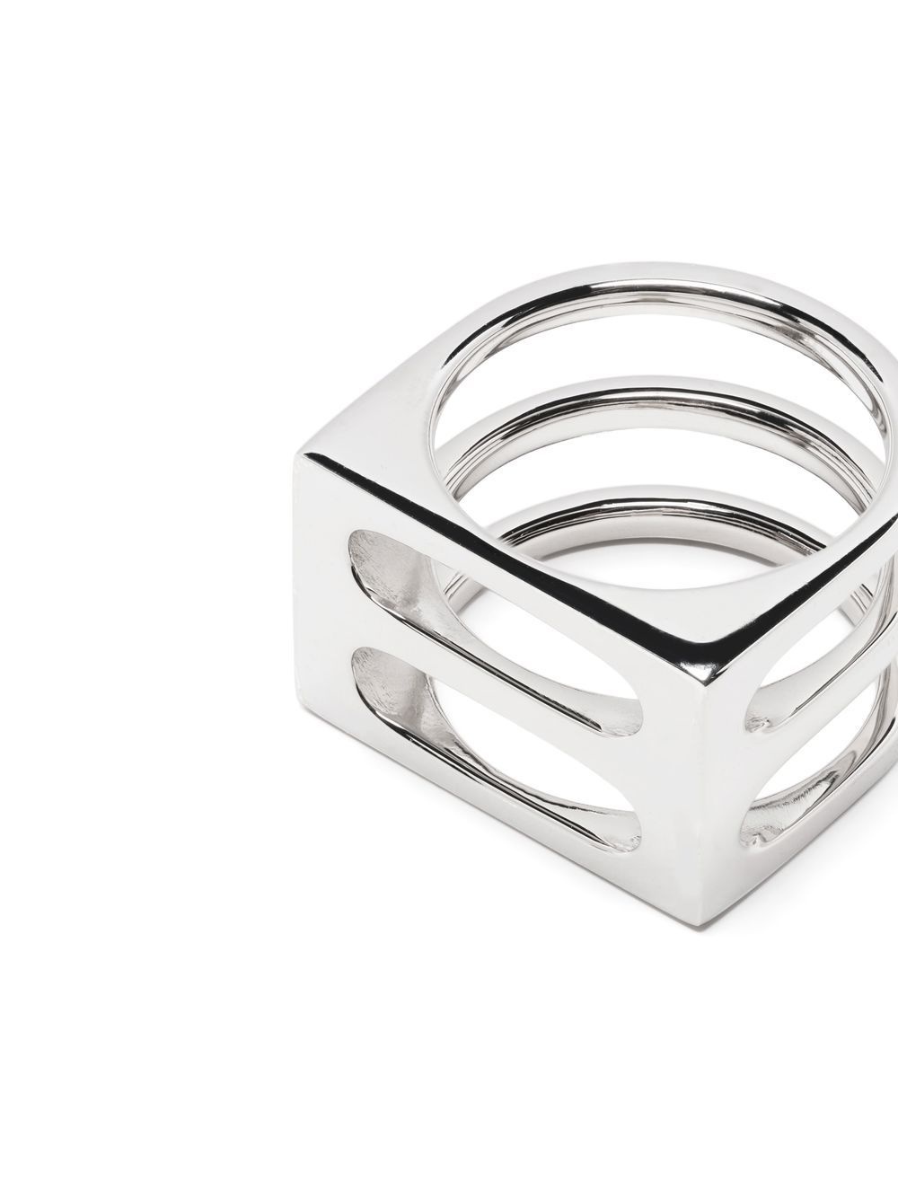 Cage recycled sterling silver ring - 3